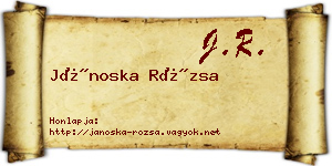 Jánoska Rózsa névjegykártya